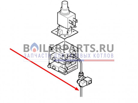Трубка подачи газа на запальник от 130 кВт для котлов Vaillant 295583 фото купить Трубка подачи газа на запальник от 130 кВт для котлов Vaillant 295583 - цена с доставкой