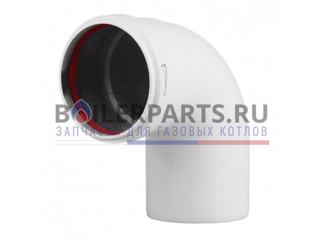 купить Уголок 90° для газоотвода 60/100 мм, алюминий крашеный для котлов Protherm 3003200383 - цена с доставкой