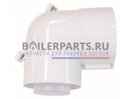 Отвод 87° с ревизионным отверстием 80/125 PP для котлов Vaillant 303217 фото купить Отвод 87° с ревизионным отверстием 80/125 PP для котлов Vaillant 303217 - цена с доставкой