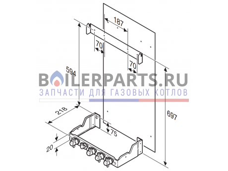 Монтажная рама для котлов Bosch/Buderus/Junkers 87199053580 фото купить Монтажная рама для котлов Bosch/Buderus/Junkers 87199053580 - цена с доставкой