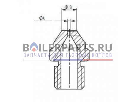 Инжектор (форсунка) для сжиженного газа LPG для котлов Baxi 5210790 фото купить Инжектор (форсунка) для сжиженного газа LPG для котлов Baxi 5210790 - цена с доставкой