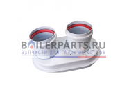купить Адаптер дымохода двухканальный /-Е80-80, алюминий крашеный Protherm 3002186608 с доставкой