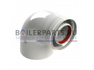 купить Отвод коаксиальный 90° 60/100 мм для котлов Protherm 0020199402 с доставкой