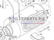 купить Теплообменник 2,80qm 12 литров для котлов Bosch, Buderus, Junkers 03868434 с доставкой