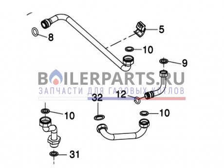 Комплект труб для котлов Bosch/Junkers/Buderus U052-24 T/U054-24 T 87167625230 фото купить Комплект труб для котлов Bosch/Junkers/Buderus U052-24 T/U054-24 T 87167625230 - цена с доставкой